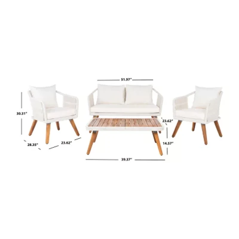 Safavieh Raldin Patio Collection 4-pc. Conversation Set Weather Resistant