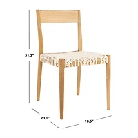 Pranit Dining Chair with Woven Leather Seat - Set of 2
