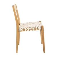 Pranit Dining Chair with Woven Leather Seat - Set of 2
