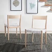 Eluned Dining Chair with Basket Woven Seat - Set of 2