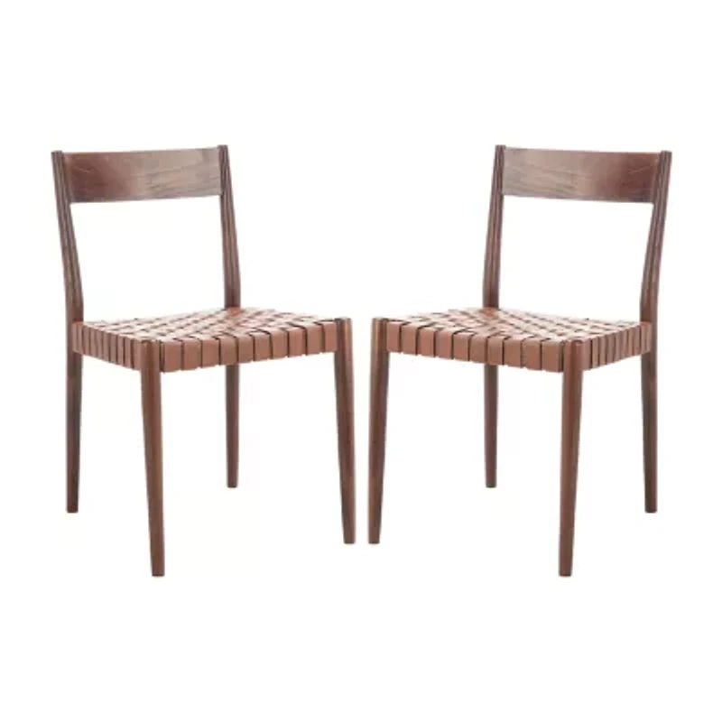 Eluned Dining Chair with Basket Woven Seat - Set of 2