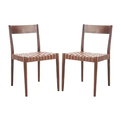 Eluned Dining Chair with Basket Woven Seat - Set of 2