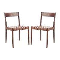 Eluned Dining Chair with Basket Woven Seat - Set of 2