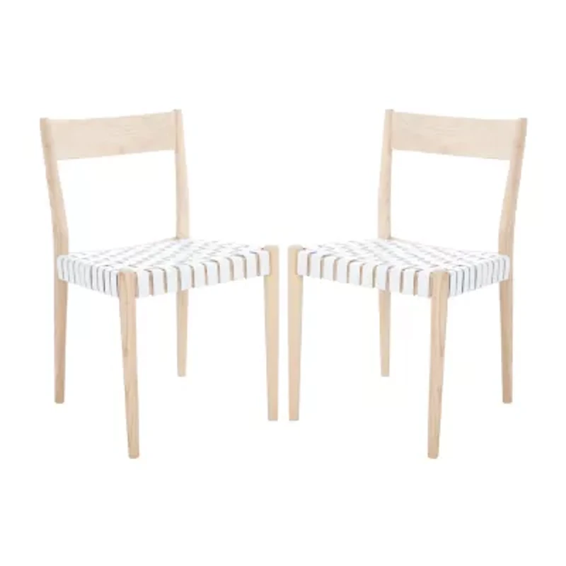 Eluned Dining Chair with Basket Woven Seat - Set of 2