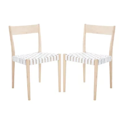 Eluned Dining Chair with Basket Woven Seat - Set of 2