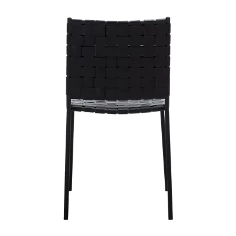 Wesson Leather Basket Woven Dining Chair - Set of 2