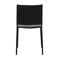 Wesson Leather Basket Woven Dining Chair - Set of 2