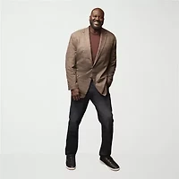 Shaquille O'Neal XLG Mens Big and Tall Plaid Stretch Fabric Classic Fit Sport Coat