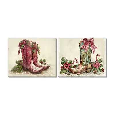 Streamline Art Holiday Boots Set Canvas Art