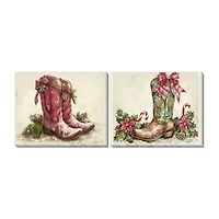 Streamline Art Holiday Boots Set Canvas Art