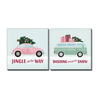 Streamline Art Holiday Rides Set Canvas Art