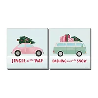 Streamline Art Holiday Rides Set Canvas Art