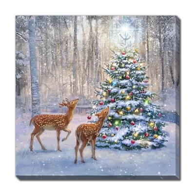Streamline Art Adoring Deer Canvas Art