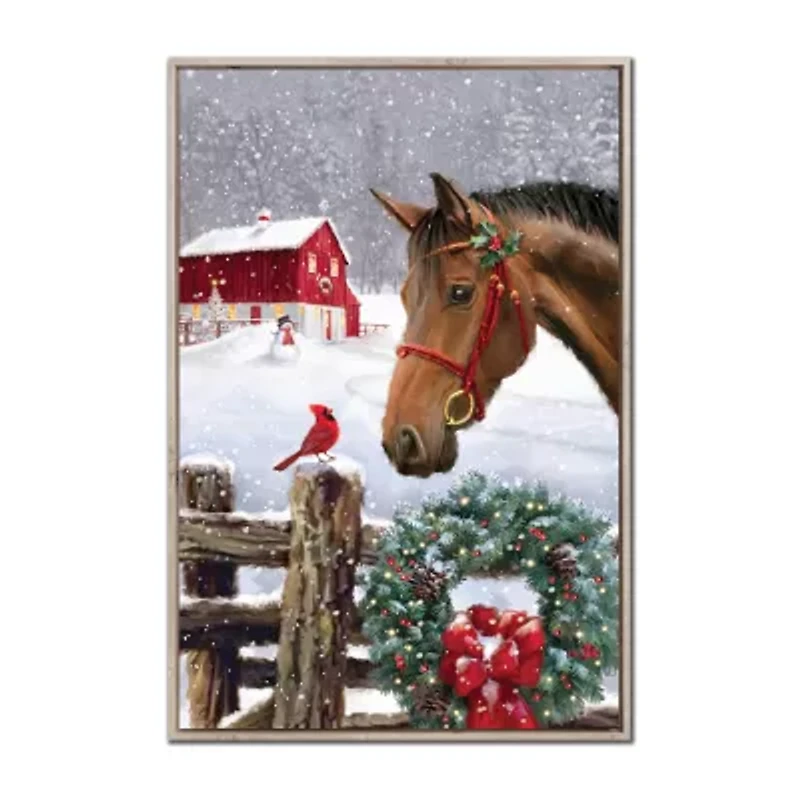 Streamline Art Horse And Cardinal Canvas Art