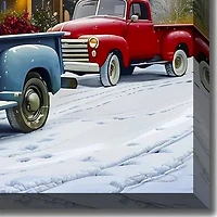 Streamline Art Winter Trucks Canvas Art