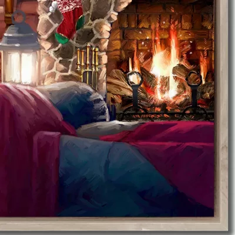Streamline Art By The Fire Hand Embellished Canvas Art