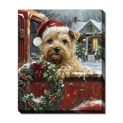 Streamline Art Holiday Pup Canvas Art