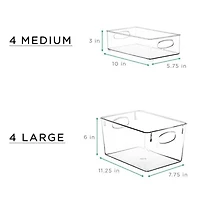 Sorbus 8 Piece Sorbus Clear Plastic Storage Bins - For Effortless Kitchen Organization And Storage & Pantry Organization And Storage 8-pc. Storage Bin
