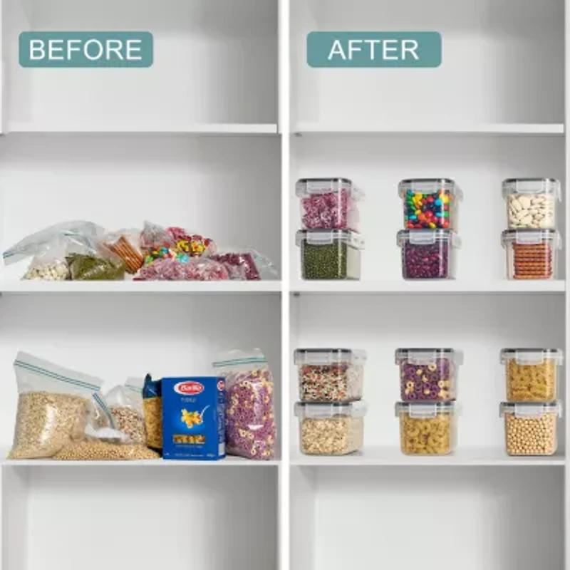 Sorbus 12 Pack (0.8l/27.05 Oz) Airtight Food Storage Containers With Locking Lids, Measuring Spoons & Labels 12-pc. Food Container