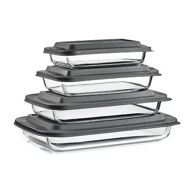 Sorbus Sorbus 8-Piece Deep Glass Baking Dish Set With Lids - Versatile, Durable, Oven-Safe, & Dishwasher-Safe For Easy Baking, Storing, & Serving 8-pc. Food Container