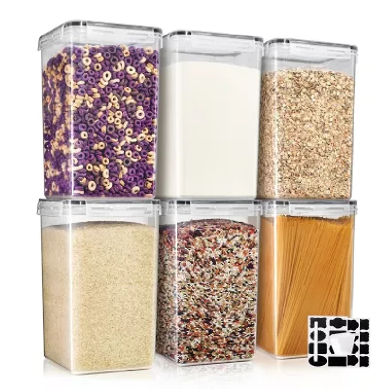 Sorbus Sorbus 6 Pack (6.5l/219.79 Oz) Airtight Food Storage Containers With Locking Lids, Measuring Cups & Labels 12-pc. Food Container