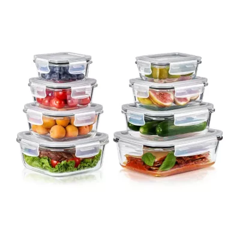 Sorbus Sorbus 16-Piece Glass Food Storage Containers With Lids - Airtight, Microwave, Fridge, Dishwasher, Oven Safe, Bpa-Free, Stackable, Meal Prep Containers 16-pc. Food Container