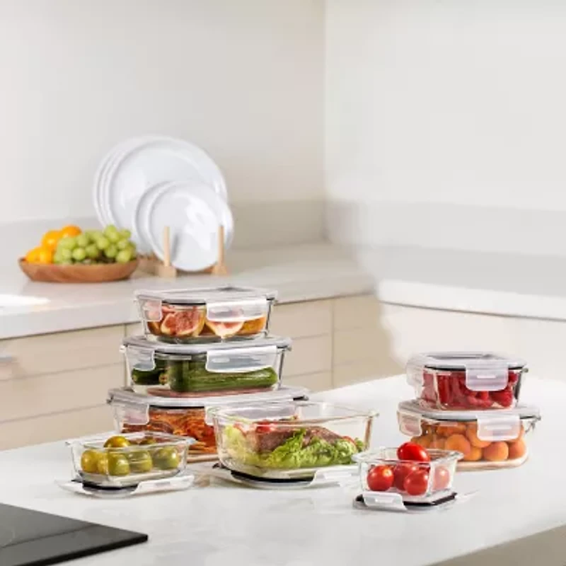 Sorbus Sorbus 16-Piece Glass Food Storage Containers With Lids - Airtight, Microwave, Fridge, Dishwasher, Oven Safe, Bpa-Free, Stackable, Meal Prep Containers 16-pc. Food Container