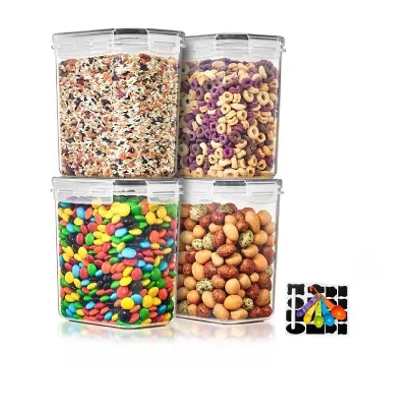 Sorbus Sorbus 4 Pack (1.6l/54.10 Oz) Airtight Food Storage Containers With Locking Lids, Measuring Spoons & Labels 8-pc. Food Container