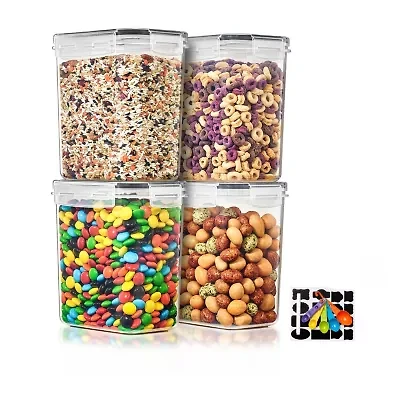 Sorbus Sorbus 4 Pack (1.6l/54.10 Oz) Airtight Food Storage Containers With Locking Lids, Measuring Spoons & Labels 8-pc. Food Container