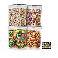 Sorbus Sorbus 4 Pack (1.6l/54.10 Oz) Airtight Food Storage Containers With Locking Lids, Measuring Spoons & Labels 8-pc. Food Container
