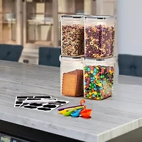 Sorbus Sorbus 4 Pack (1.6l/54.10 Oz) Airtight Food Storage Containers With Locking Lids, Measuring Spoons & Labels 8-pc. Food Container