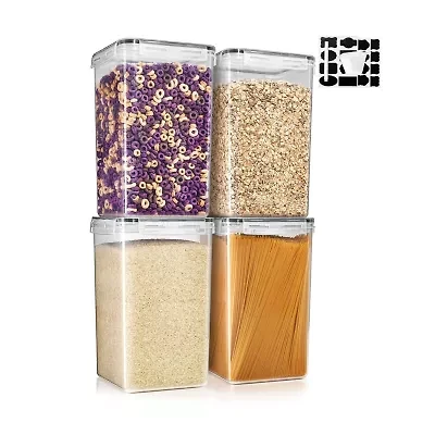 Sorbus Sorbus 4 Pack (6.5l/219.79 Oz) Airtight Food Storage Containers With Locking Lids, Measuring Cups & Labels 8-pc. Food Container