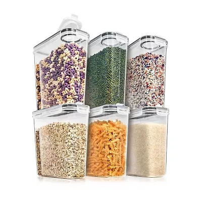 Sorbus Sorbus 6 Pack (4l/16.9 Cups) Airtight Food Storage Dispensers For Beans, Pasta, Cereals, And More 12-pc. Food Dispenser