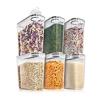 Sorbus Sorbus 6 Pack (4l/16.9 Cups) Airtight Food Storage Dispensers For Beans, Pasta, Cereals, And More 12-pc. Food Dispenser