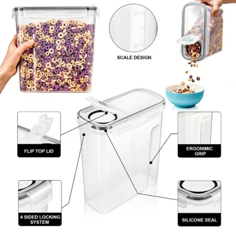 Sorbus Sorbus 6 Pack (4l/16.9 Cups) Airtight Food Storage Dispensers For Beans, Pasta, Cereals, And More 12-pc. Food Dispenser