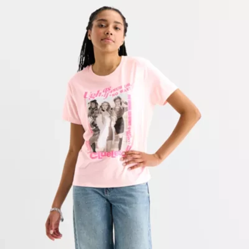Clueless Boyfriend Tee Womens Crew Neck Short Sleeve Oversized Juniors Graphic T-Shirt