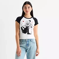 New World Terrifier Art The Clown Raglan Womens Crew Neck Short Sleeve Juniors Graphic T-Shirt