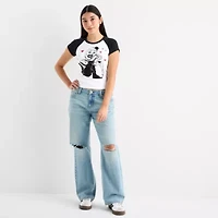 New World Terrifier Art The Clown Raglan Womens Crew Neck Short Sleeve Juniors Graphic T-Shirt