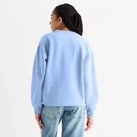 Womens Crew Neck Long Sleeve Princess Juniors Sweatshirt