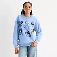 Womens Crew Neck Long Sleeve Princess Juniors Sweatshirt