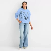 Womens Crew Neck Long Sleeve Princess Juniors Sweatshirt