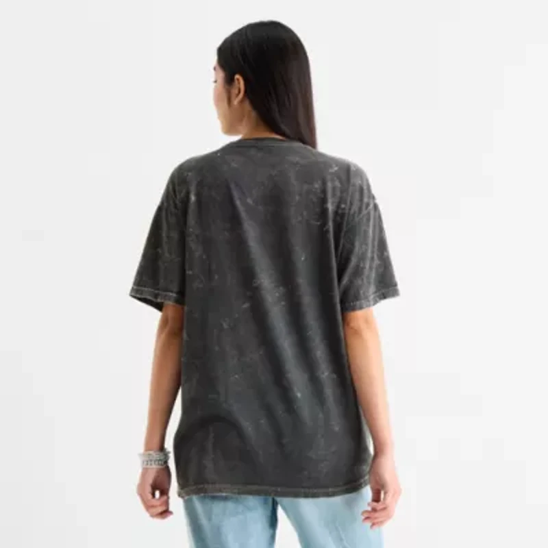 Five Nights At Freddy'S Womens Crew Neck Short Sleeve Oversized Juniors Graphic T-Shirt
