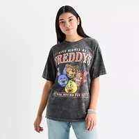 Five Nights At Freddy'S Womens Crew Neck Short Sleeve Oversized Juniors Graphic T-Shirt
