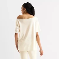 Grayson Threads, The Label Girls Night Off Shoulder Oversized Womens Juniors Crew Neck Short Sleeve Hello Kitty Graphic T-Shirt