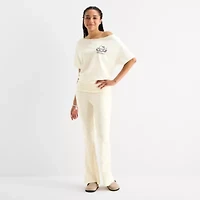 Grayson Threads, The Label Girls Night Fold Over Waistband Loose Legging Womens Juniors Wide Leg Mid Rise Hello Kitty Pull-On Pant