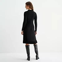 Robbie Bee Womens Long Sleeve Sweater Dress