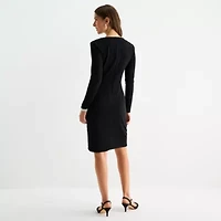 Jessica Howard Womens Long Sleeve Sheath Dress