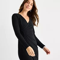 Jessica Howard Womens Long Sleeve Sheath Dress