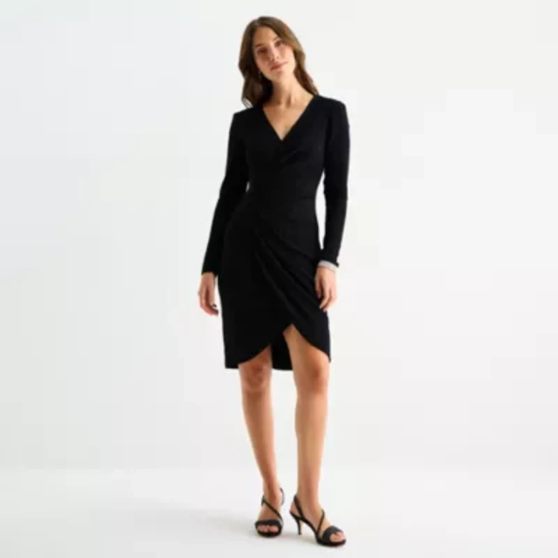 Jessica Howard Womens Long Sleeve Sheath Dress