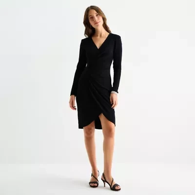 Jessica Howard Womens Long Sleeve Sheath Dress